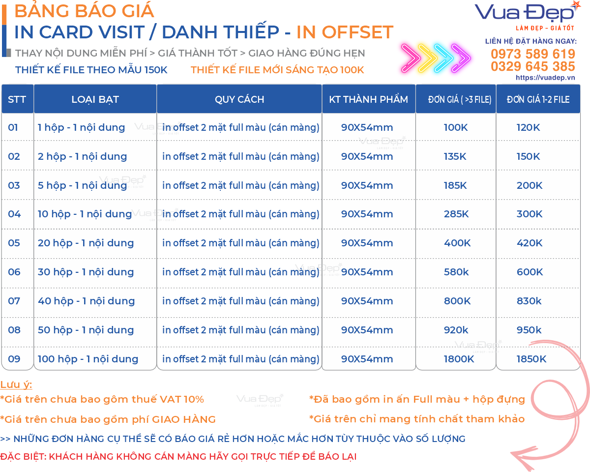 báo giá in card visit lấy ngay