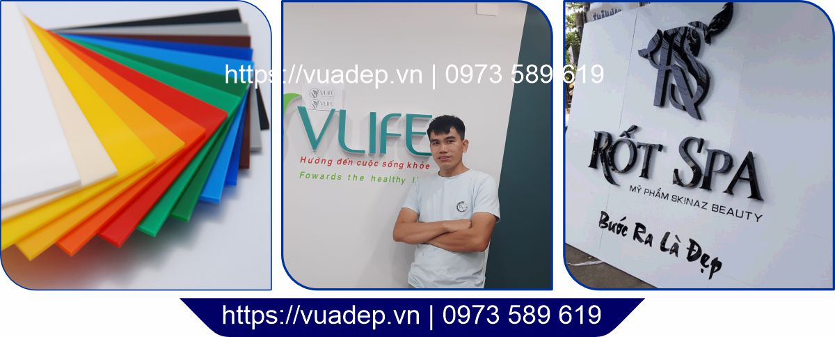 mica làm chữ nổi quảng cáo