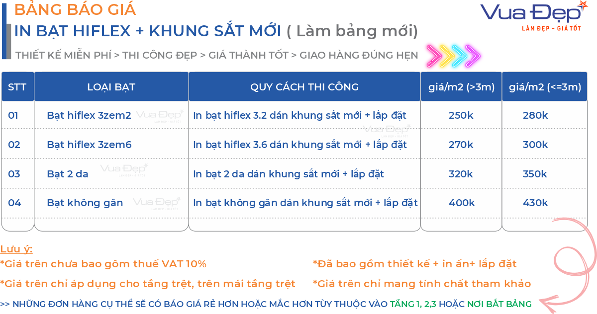 bạt hiflex dán khung sắt mới