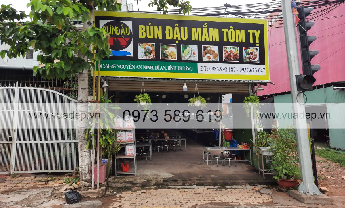 Làm bảng hiệu bạt hiflex bún đậu mắm tôm