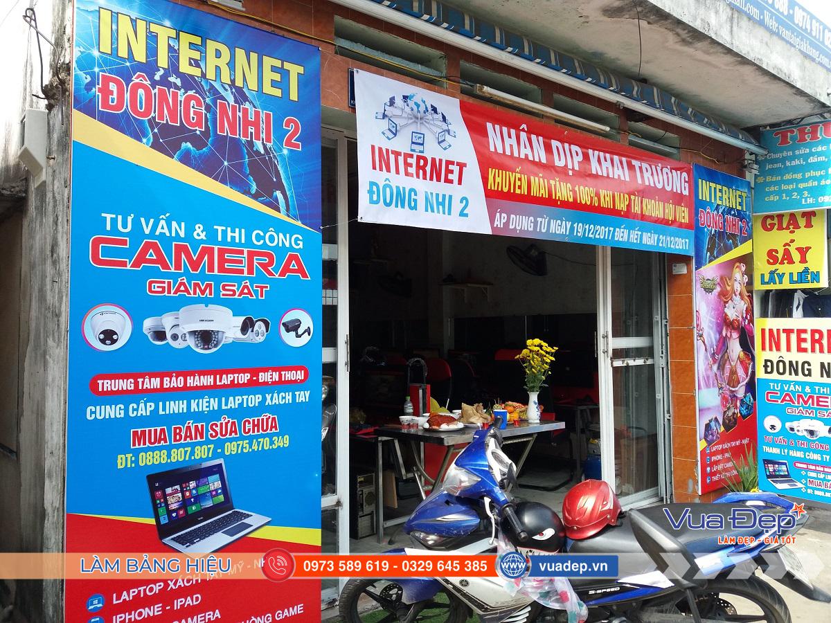 Bảng bạt hiflex quán game 