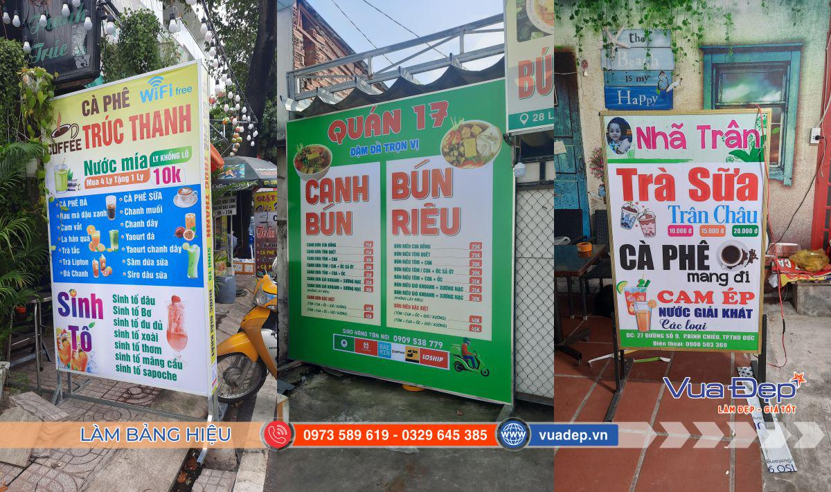 Bảng bạt hộp đèn đứng 