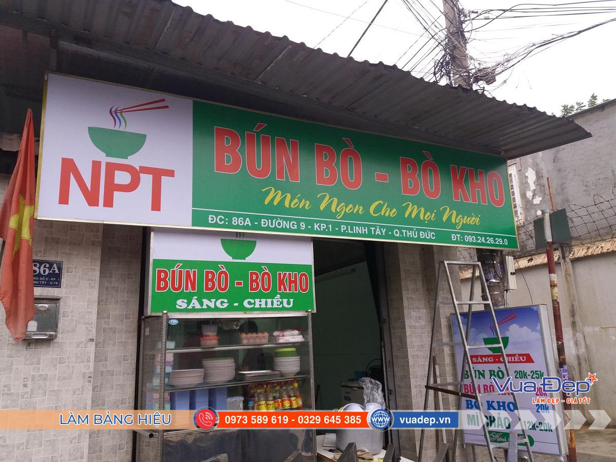 Bảng bạt hiflex quán bún bò