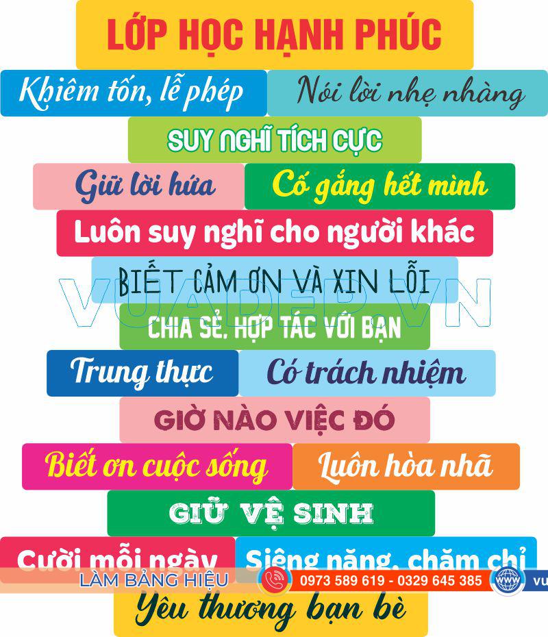 Qui tắc lớp học hạnh ph&uacute;c đẹp 