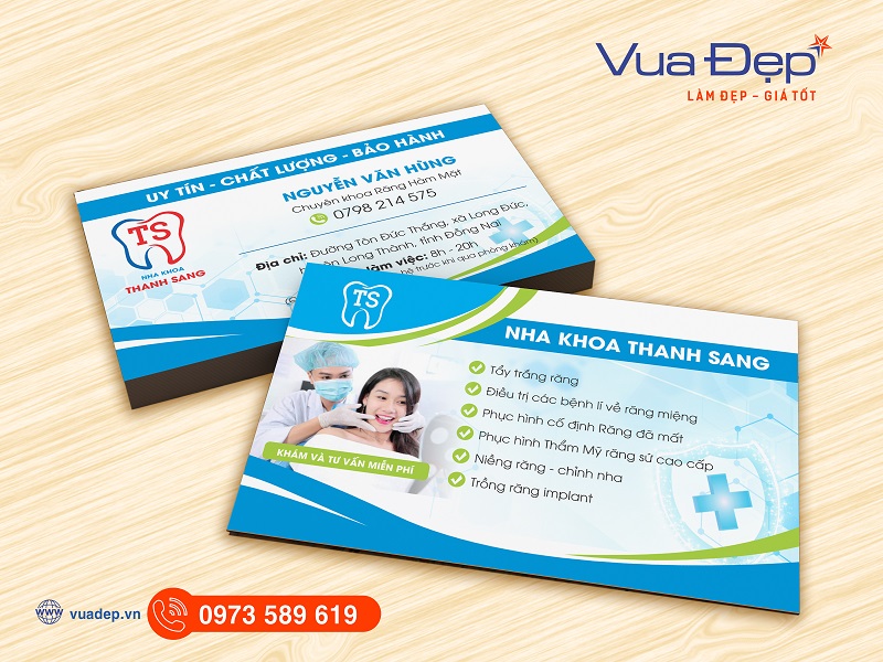 in Card visit nha khoa đẹp tại b&igrave;nh dương, thử đức , tphcm