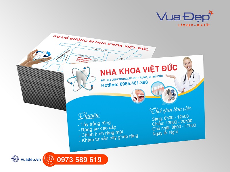 Card visit nha khoa v&agrave; sơ đồ đường đi