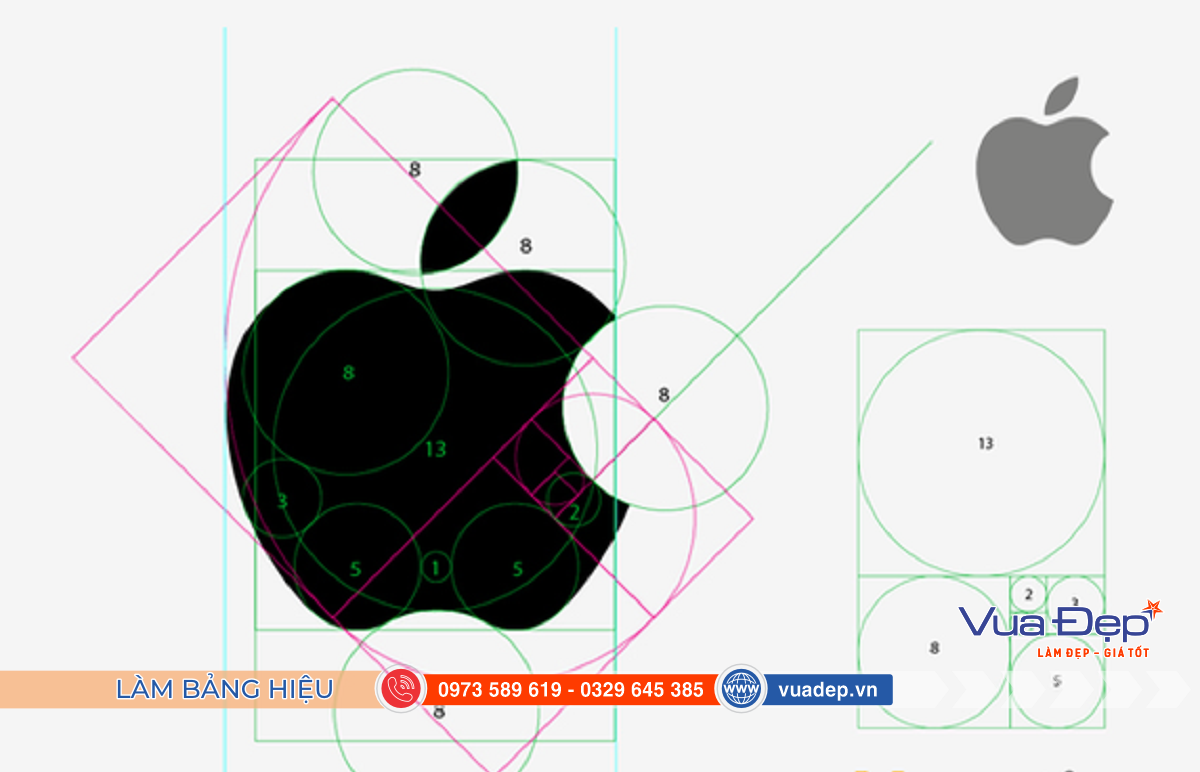 Logo Apple tỉ lệ vàng golden ratio