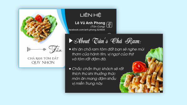 Mẫu card visit quán ăn