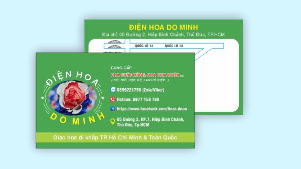 Mẫu card visit shop hoa đẹp